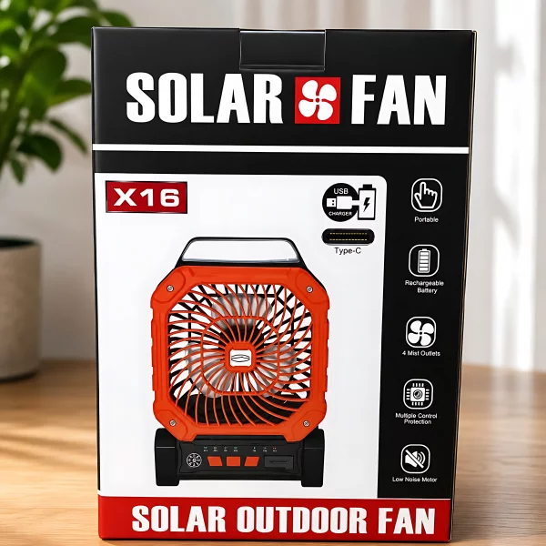 X16 Solar Rechargeable Fan